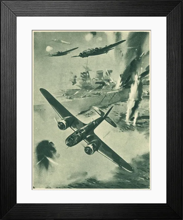 Framed Print : WW2 - Blenheim Bombers Attacking German Base Framed Print : WW2 - Blenheim Bombers Attacking German Base