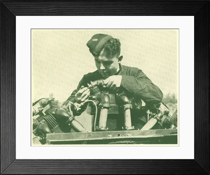 Framed Print : WW2 - R. A. F. Trainee Assembling Engine Framed Print : WW2 - R. A. F. Trainee Assembling Engine