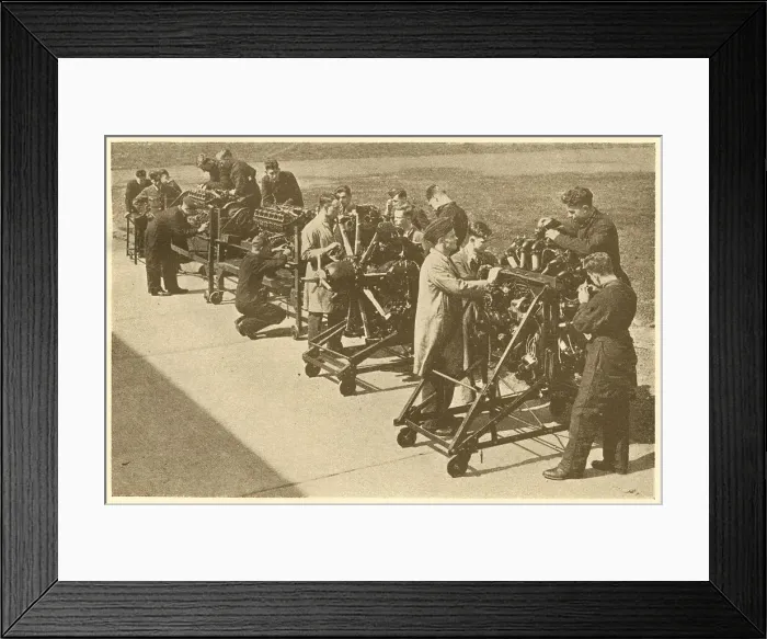 Framed Print : WW2 - R. A. F. Engine Assembly Framed Print : WW2 - R. A. F. Engine Assembly