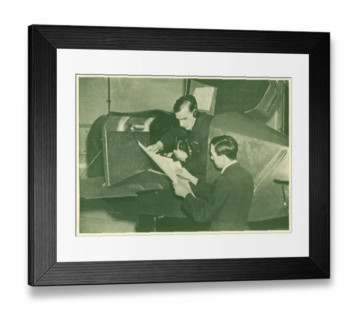 Framed Print : WW2 - R. A. F Pilot Receives His Charts Framed Print : WW2 - R. A. F Pilot Receives His Charts