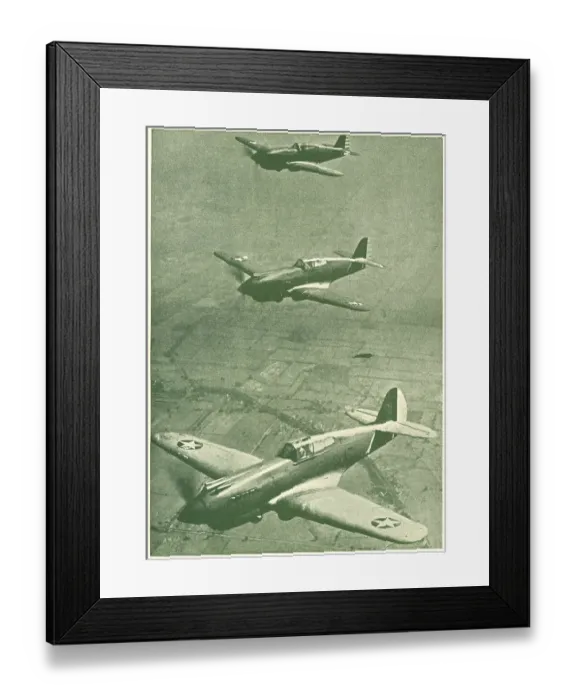 Framed Print : WW2 - Curtiss Fighters In Formation Framed Print : WW2 - Curtiss Fighters In Formation