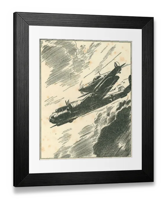 Framed Print : WW2 - Plane Collision Framed Print : WW2 - Plane Collision