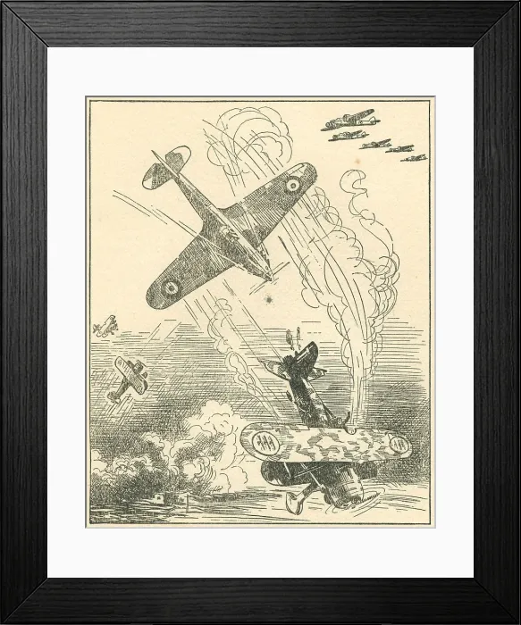 Framed Print : WW2 - British Fighter Takes Down Italian Fiat Framed Print : WW2 - British Fighter Takes Down Italian Fiat