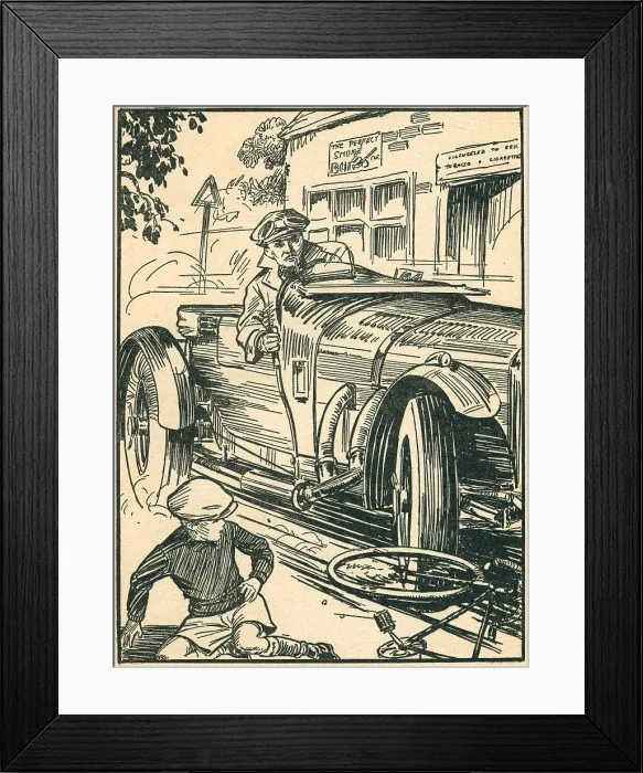 Framed Print : Billy Crashes His Bicycle Framed Print : Billy Crashes His Bicycle