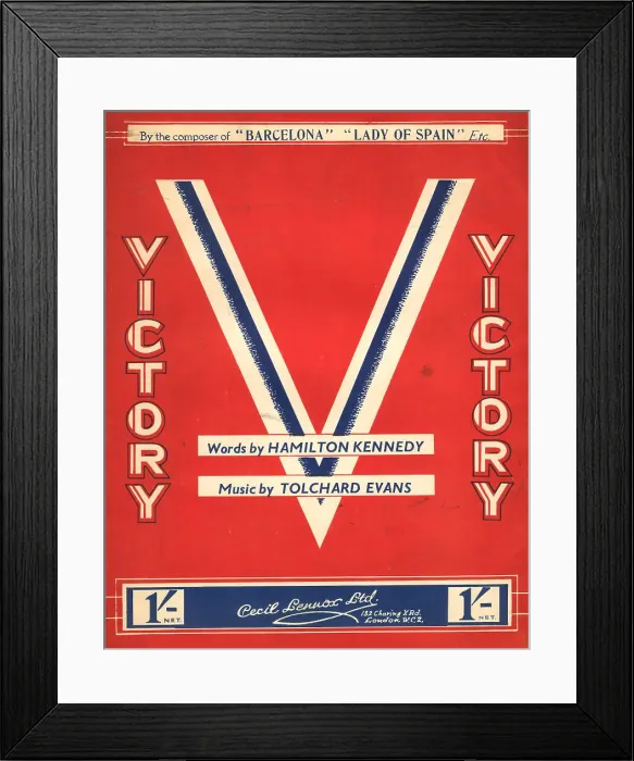 Framed Print : WW2 - Victory Music Sheet Cover Framed Print : WW2 - Victory Music Sheet Cover