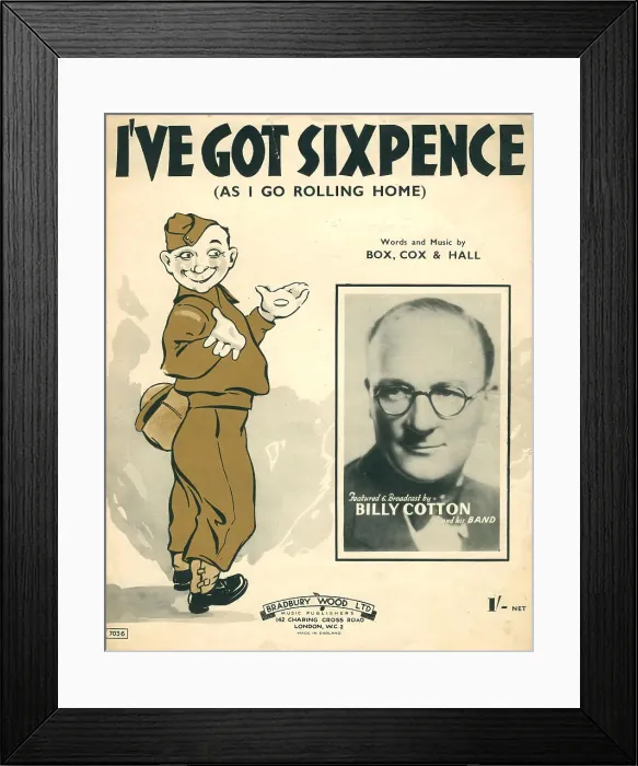 Framed Print : I've Got Sixpence As I Go Rolling Home Framed Print : I've Got Sixpence As I Go Rolling Home