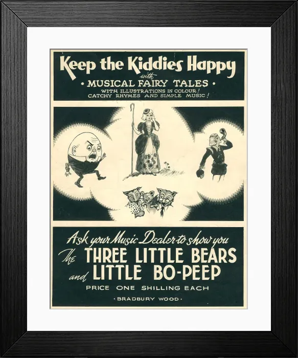 Framed Print : Wartime Music Fairy Tales Advertisement Framed Print : Wartime Music Fairy Tales Advertisement