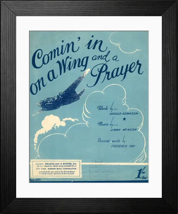 Framed Print : Comin In On A Wing And A Prayer