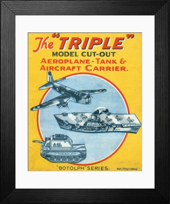 Framed Print : The Triple Model Cut-Out Aeroplane, Tank & Aircraft Carrier Framed Print : The Triple Model Cut-Out Aeroplane, Tank & Aircraft Carrier