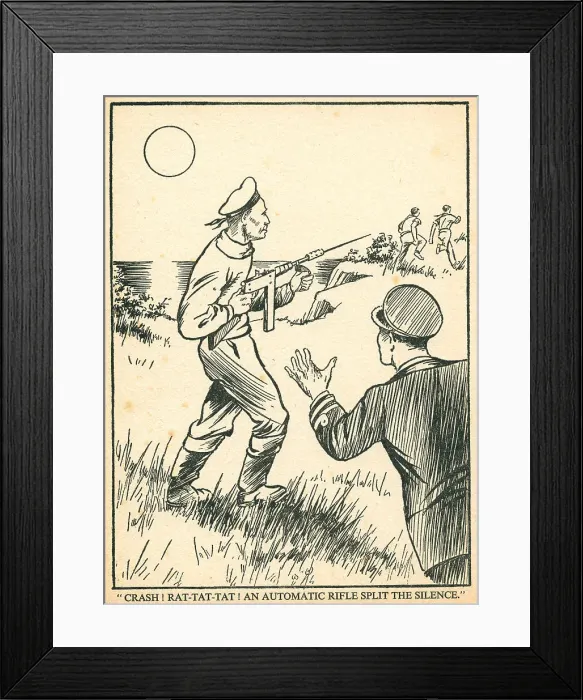 Framed Print : WW2 - Firing An Automatic Rifle Framed Print : WW2 - Firing An Automatic Rifle
