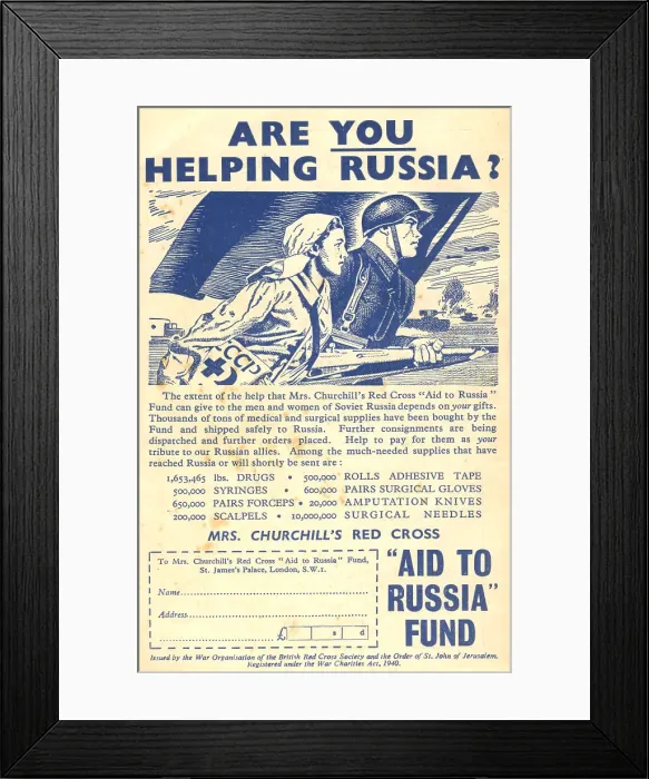 Framed Print : WW2 - Are You Helping Russia Appeal Framed Print : WW2 - Are You Helping Russia Appeal