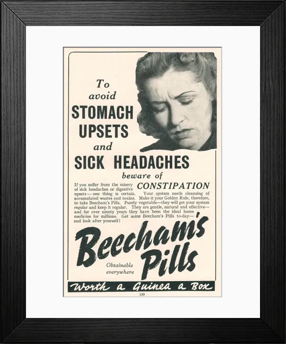 Framed Print : Wartime Beecham's Pills Advertisement Framed Print : Wartime Beecham's Pills Advertisement