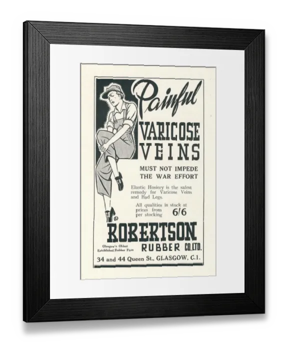 Framed Print : Wartime Robertson Rubber Advertisement Framed Print : Wartime Robertson Rubber Advertisement