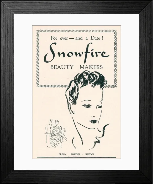 Framed Print : Wartime Snowfire Advertisement Framed Print : Wartime Snowfire Advertisement