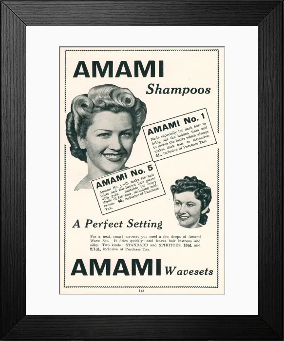 Framed Print : Wartime Amami Advertisement Framed Print : Wartime Amami Advertisement