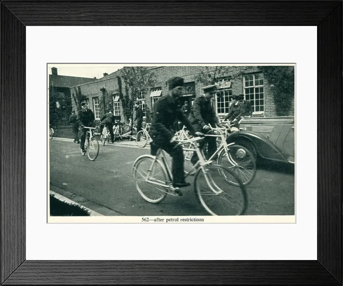 Framed Print : WW2 - Cyclists After Petrol Restrictions Framed Print : WW2 - Cyclists After Petrol Restrictions