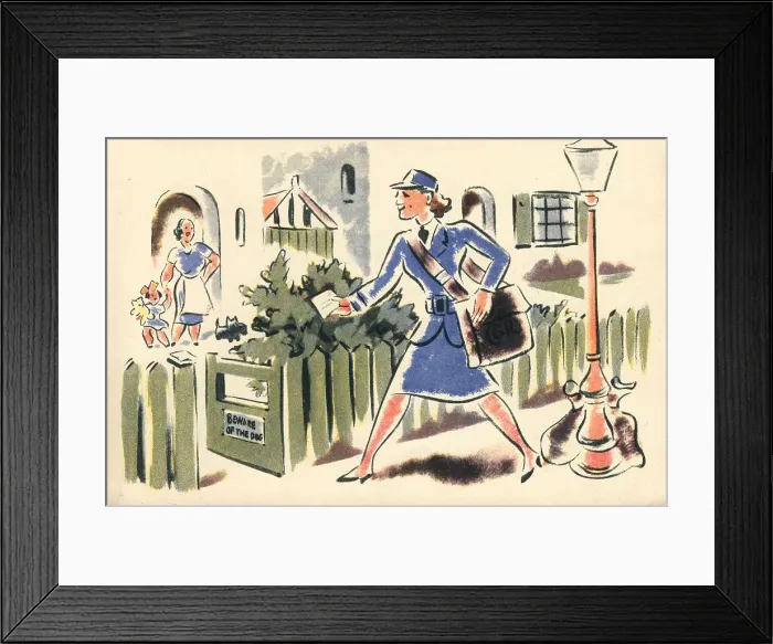 Framed Print : WW2 - The Girls Of Today, Post Girl Framed Print : WW2 - The Girls Of Today, Post Girl
