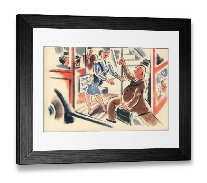 Framed Print : WW2 - The Girls Of Today, Bus Conductress Framed Print : WW2 - The Girls Of Today, Bus Conductress