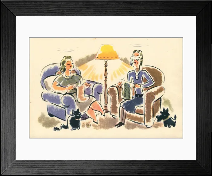 Framed Print : WW2 - The Girls Of Today, Miss Purl And Plain Framed Print : WW2 - The Girls Of Today, Miss Purl And Plain