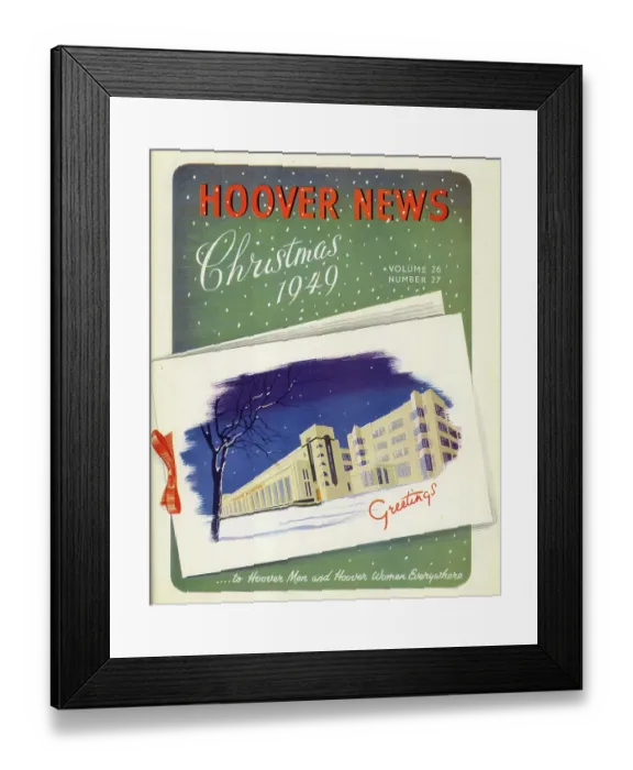 Framed Print : Cover design, Hoover News, Christmas 1949 Framed Print : Cover design, Hoover News, Christmas 1949