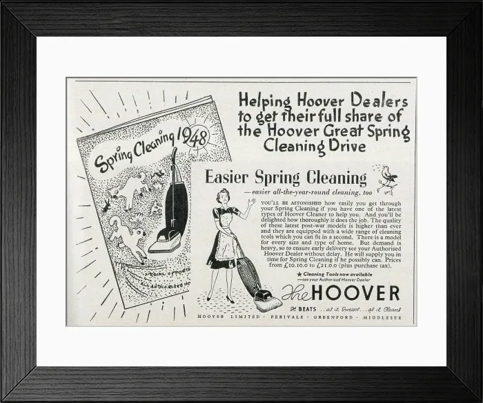 Framed Print : Advert, Easier Spring Cleaning, Hoover Vacuum Cleaner Framed Print : Advert, Easier Spring Cleaning, Hoover Vacuum Cleaner