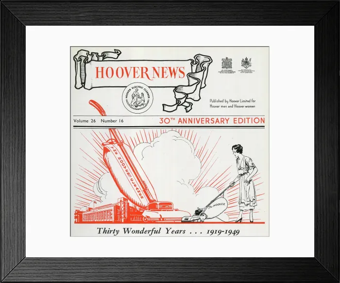 Framed Print : Cover design, Hoover News, 30th Anniversary Edition Framed Print : Cover design, Hoover News, 30th Anniversary Edition