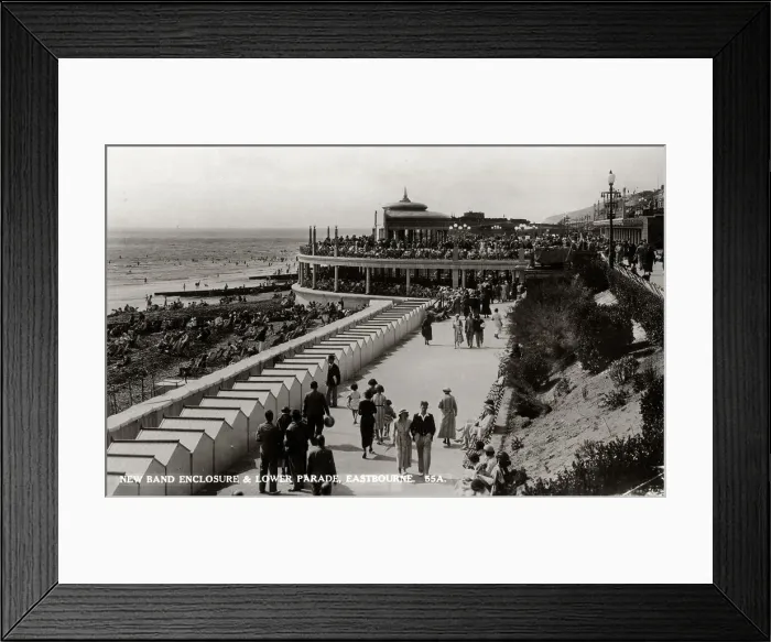 Framed Print : New Band Enclosure and Lower Parade, Eastbourne, Sussex Framed Print : New Band Enclosure and Lower Parade, Eastbourne, Sussex