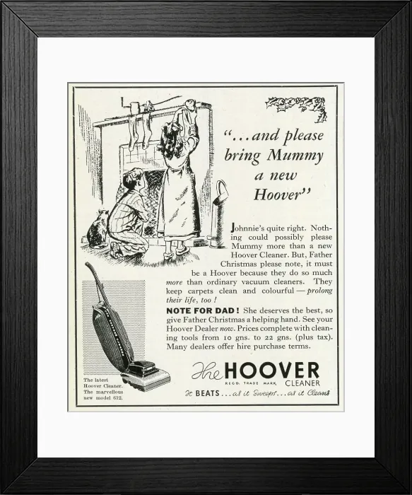 Framed Print : Advert, Hoover vacuum cleaner Framed Print : Advert, Hoover vacuum cleaner