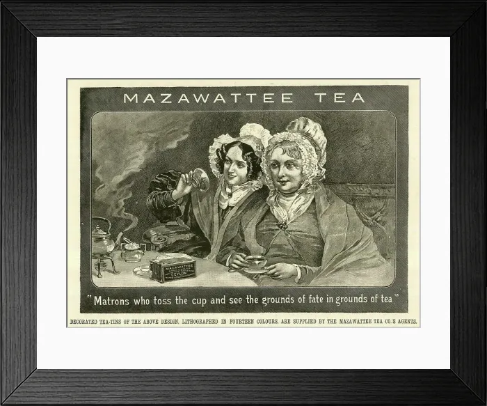 Framed Print : Reading the Tea Leaves, Mazawattee Tea Co, London Framed Print : Reading the Tea Leaves, Mazawattee Tea Co, London