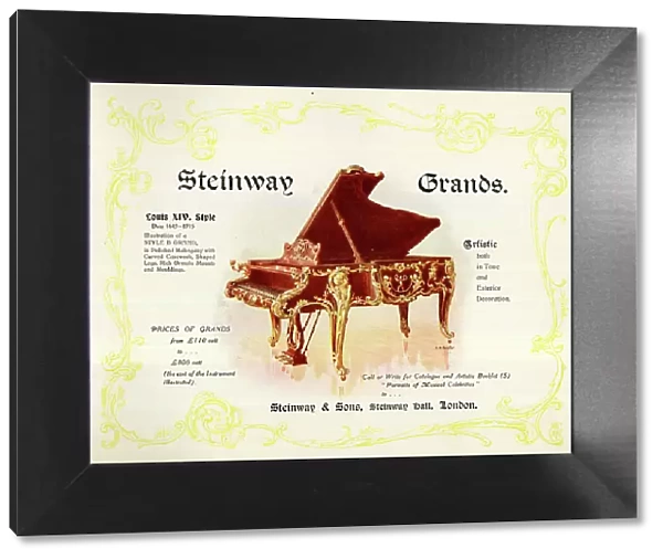 Advert, Steinway Grand Pianos, London