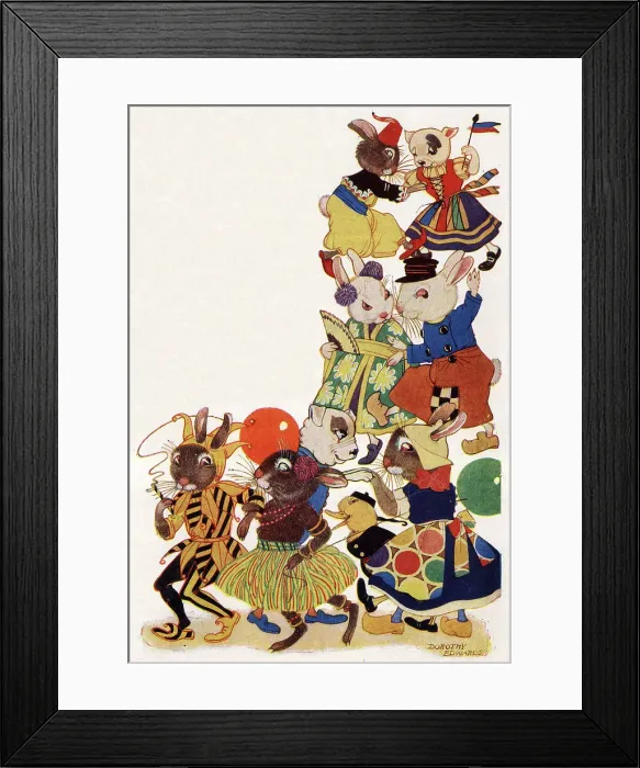 Framed Print : The Bunnies at the Fancy Dress Party Framed Print : The Bunnies at the Fancy Dress Party