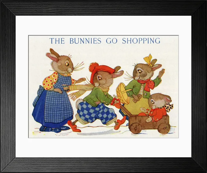Framed Print : The Bunnies Go Shopping Framed Print : The Bunnies Go Shopping