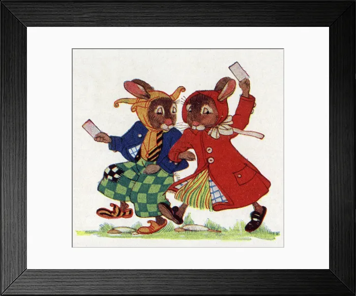 Framed Print : The Bunnies with party Invitations Framed Print : The Bunnies with party Invitations