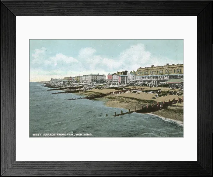 Framed Print : West Parade from the pier, Worthing, Sussex Framed Print : West Parade from the pier, Worthing, Sussex