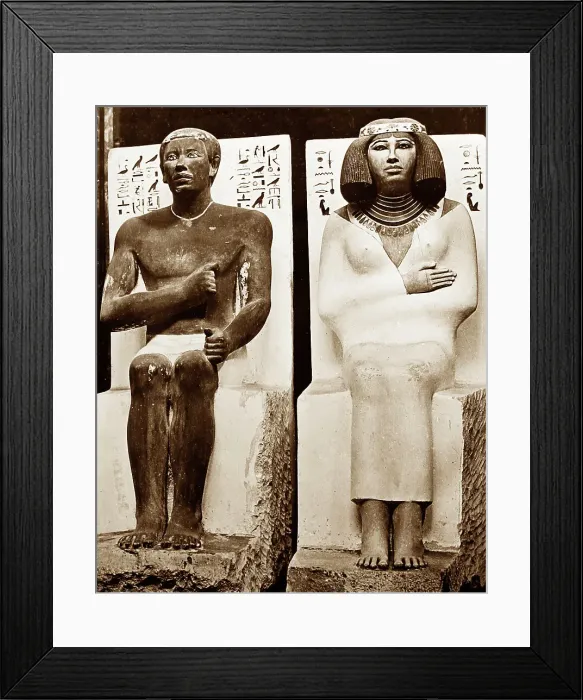 Framed Print : Statue of Ra-Hotep and Nofret, Egypt, Victorian period Framed Print : Statue of Ra-Hotep and Nofret, Egypt, Victorian period