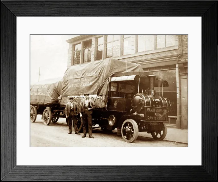 Framed Print : Ben Barnes steam wagon, Rawtenstall, early 1900s Framed Print : Ben Barnes steam wagon, Rawtenstall, early 1900s