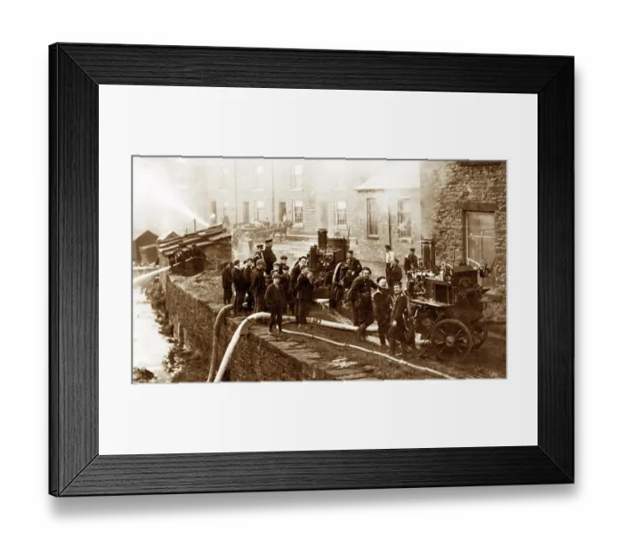 Framed Print : Rawtenstall Corporation Fire Brigade, Victorian period Framed Print : Rawtenstall Corporation Fire Brigade, Victorian period
