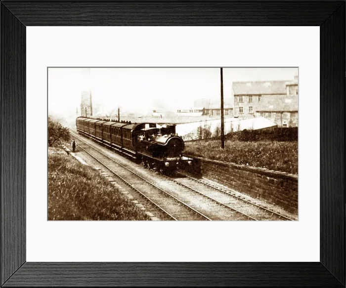 Framed Print : Railway at Waterfoot, Victorian period Framed Print : Railway at Waterfoot, Victorian period