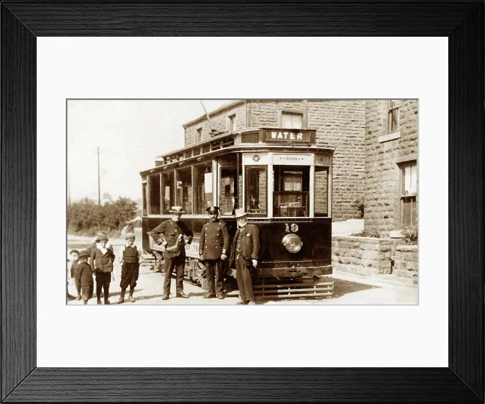 Framed Print : Tram terminus at Lumb near Water, early 1900s Framed Print : Tram terminus at Lumb near Water, early 1900s