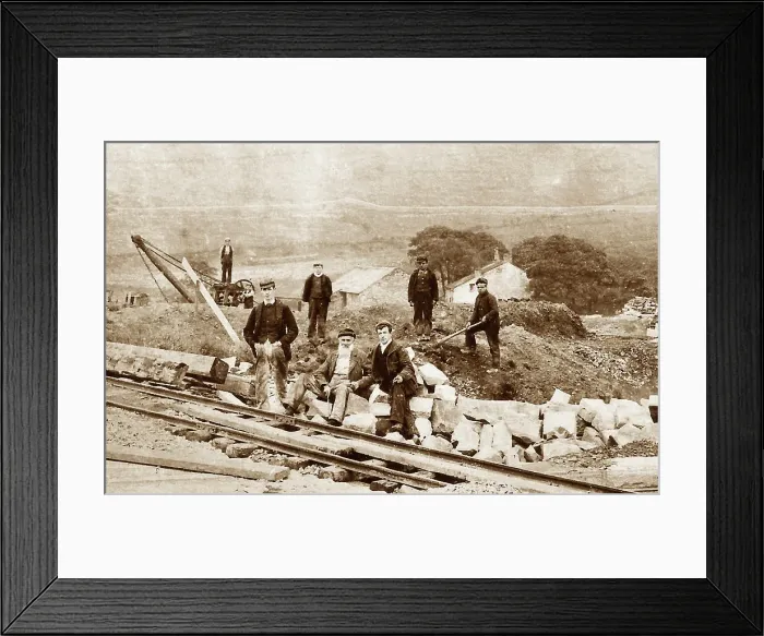 Framed Print : Construction of Clough Bottom Reservoir, Rossendale Framed Print : Construction of Clough Bottom Reservoir, Rossendale