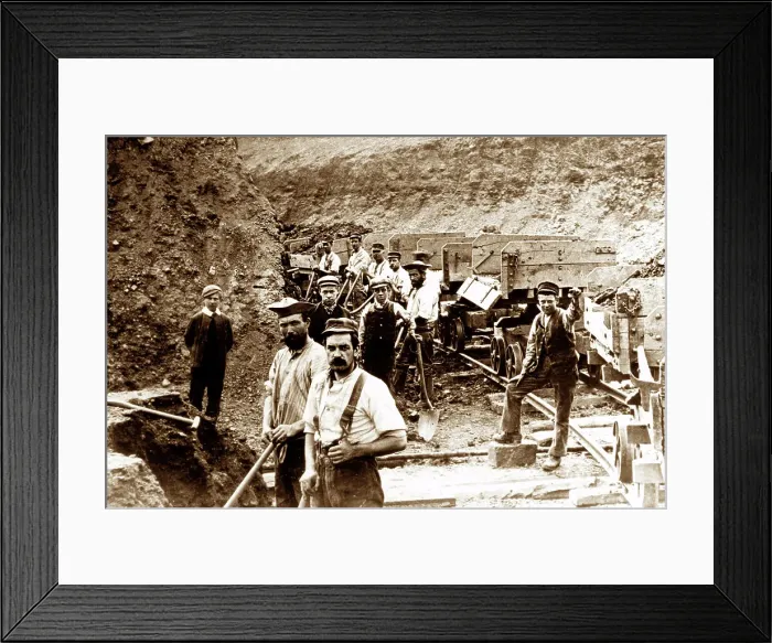 Framed Print : Construction of Clough Bottom Reservoir, Rossendale Framed Print : Construction of Clough Bottom Reservoir, Rossendale