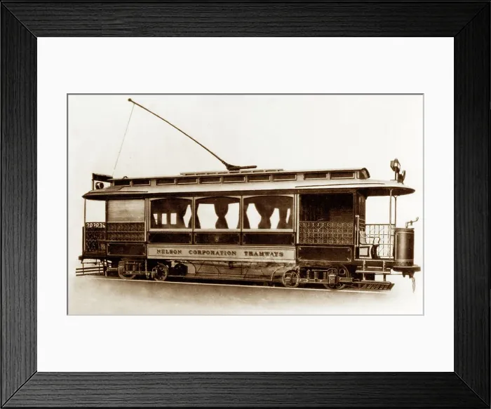 Framed Print : Early 1900s Nelson Corporation Tram Vintage Lantern Framed Print : Early 1900s Nelson Corporation Tram Vintage Lantern