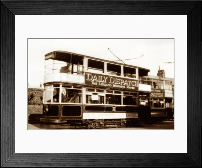 Framed Print : Colne Corporation tram, possibly 1920s Framed Print : Colne Corporation tram, possibly 1920s