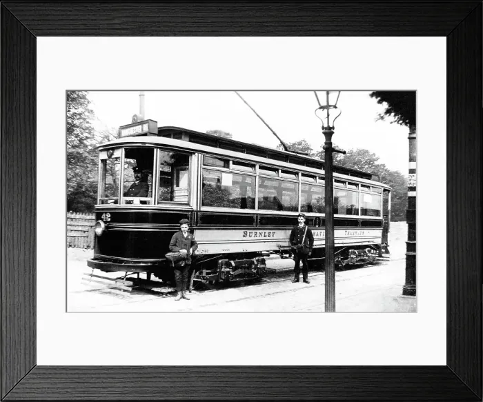 Framed Print : Early 1900s Burnley Corporation Tram Vintage Framed Print : Early 1900s Burnley Corporation Tram Vintage