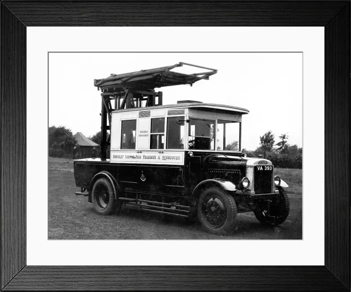 Framed Print : Early 1900s Burnley Corporation Tram Wire Tower Framed Print : Early 1900s Burnley Corporation Tram Wire Tower