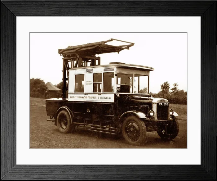 Framed Print : Burnley Corporation tram wire tower wagon, early 1900s Framed Print : Burnley Corporation tram wire tower wagon, early 1900s