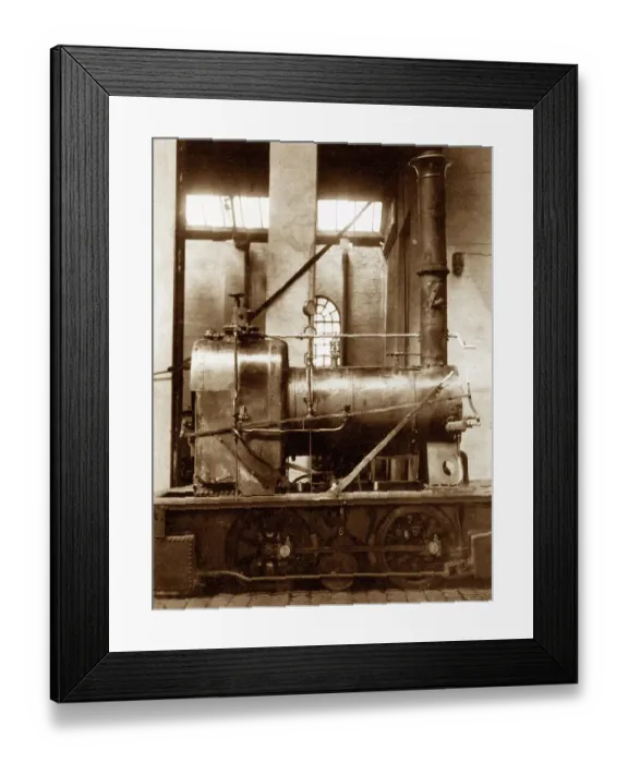 Framed Print : Burnley steam tram locomotive, Victorian period Framed Print : Burnley steam tram locomotive, Victorian period