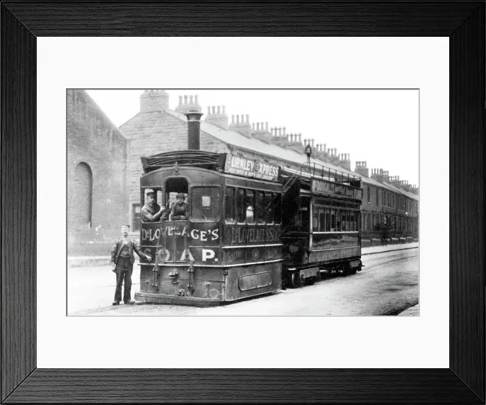 Framed Print : Burnley steam tram, Victorian period Framed Print : Burnley steam tram, Victorian period