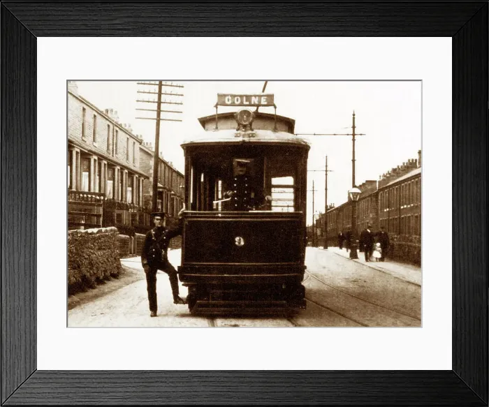 Framed Print : Colne Corporation tram, early 1900s Framed Print : Colne Corporation tram, early 1900s