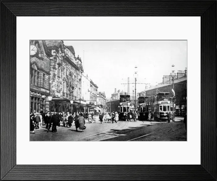Framed Print : 1930s Trams In Burnley Probably Thirties Vintage Framed Print : 1930s Trams In Burnley Probably Thirties Vintage